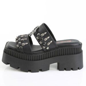 Square Toe Platform Gothic Chunky Slide Sandals
